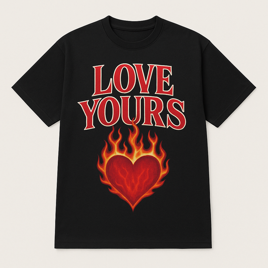 Love Yours Oversized Flaming Heart Tee